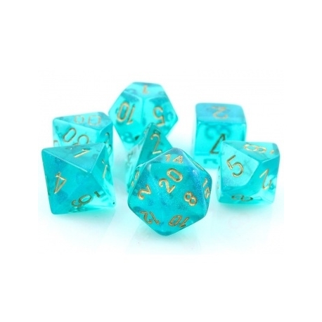 Chessex Borealis Poliédrico Teal/gold Luminary 7-Die Set