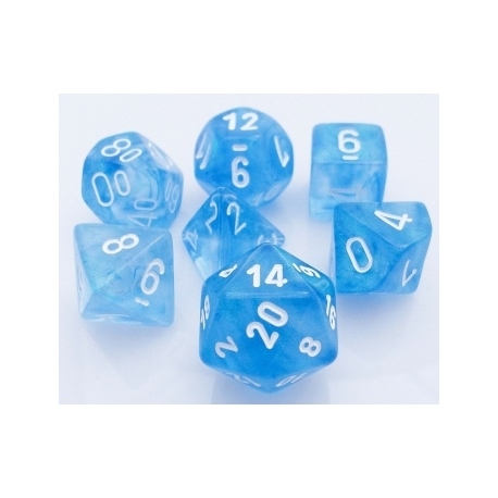 Chessex Borealis Polyhedral Sky Blue/white 7-Die Set