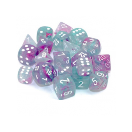 Chessex Tens d10 Sets - Nebula TM Wisteria/white Luminary Set of Ten d10's