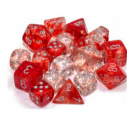 Chessex Tens d10 Sets - Nebula TM Red/silver Luminary Set of Ten d10's