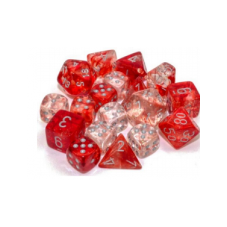 Chessex Tens d10 Sets - Nebula TM Red/silver Luminary Set of Ten d10's