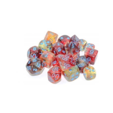 Chessex Tens d10 Sets - Nebula TM Primary/blue Luminary Set of Ten d10's
