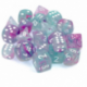 Chessex 7 juegos de dados - Nebula TM Wisteria/blanco Luminary 7-Die Set