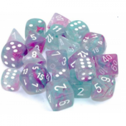 Chessex 16mm d6 Blocks - Nebula TM 16mm d6 Wisteria/white Luminary Dice Block (12 dice)