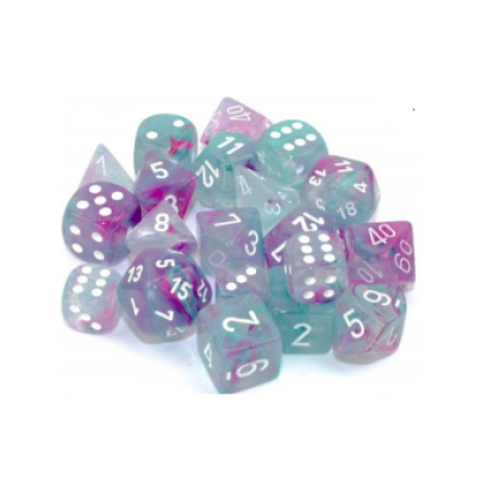 Chessex 16mm d6 Blocks - Nebula TM 16mm d6 Wisteria/white Luminary Dice Block (12 dice)