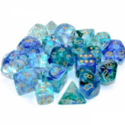 Bloques Chessex 16 mm d6 - Nebula TM 16 mm d6 Bloque de dados Luminary Oceanic/gold (12 dados)