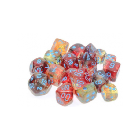 Bloques Chessex 16 mm d6 - Nebula TM 16 mm d6 Bloque de dados luminoso primario/azul (12 dados)