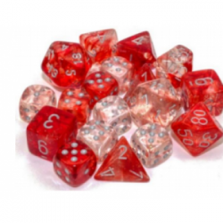 Chessex 12mm d6 Blocks - Nebula TM 12mm d6 Red/silver Luminary Dice Block (36 dice)