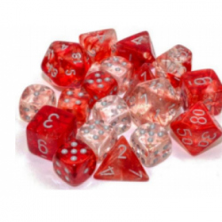 Chessex 12mm d6 Bloques - Nebula TM 12mm d6 Rojo/plata Luminary Dice Block (36 dados)
