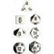 Dados Chessex Opaque Polyhedral 7-Die Sets - White w/black