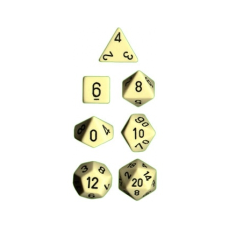 Chessex Opaque Polyhedral 7-Die Sets - Ivory w/black