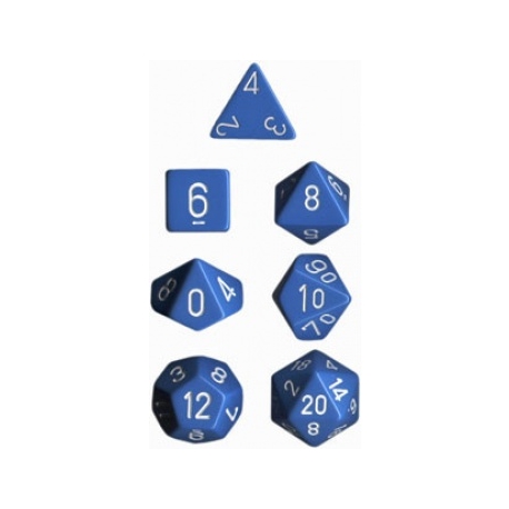 Chessex Opaque Polyhedral 7-Die Sets - Light Blue w/white