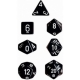 Chessex Opaque Polyhedral 7-Die Sets - Black w/white