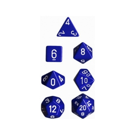 Chessex Opaque Polyhedral 7-Die Sets - Blue w/white