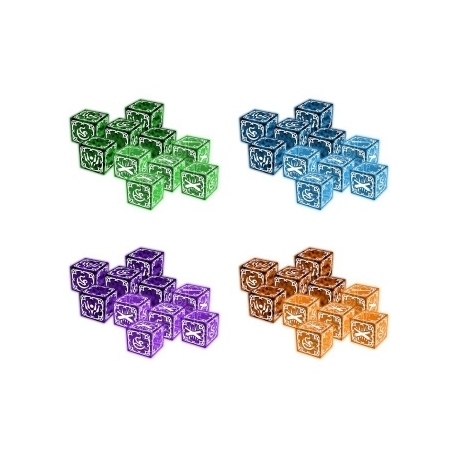 The Everrain: 4 player dice bundle (colour coordinated dice sets for each player)