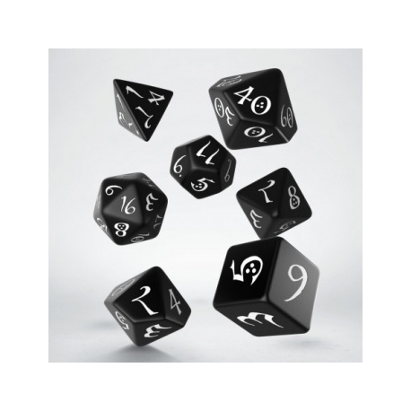 Classic RPG Black & white Dice Set (7)