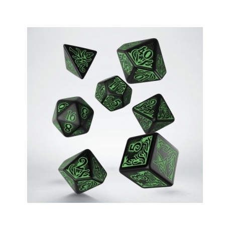 Call of Cthulhu 7th Edition Black & green Dice Set (7)