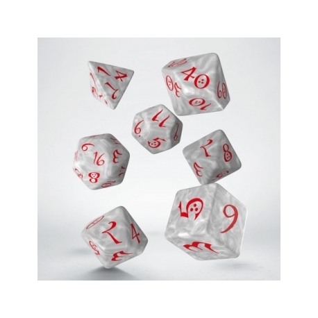 Classic RPG Pearl & red Dice Set (7)