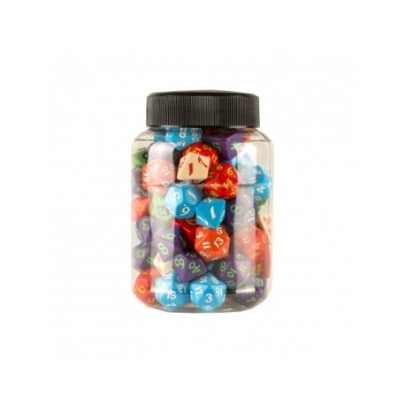 Round Jar of Classic RPG Dice (80)