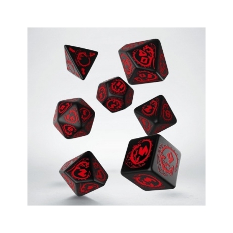 Dragons Black & red Dice Set (7)