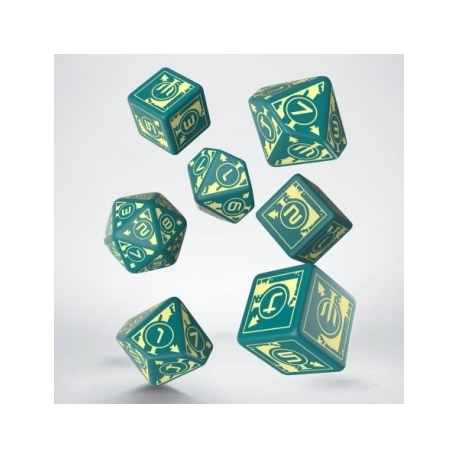 Polaris RPG Turquoise & light yellow dice, 3D6 +3D10 + 1D20 (7)