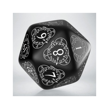 D20 Level Counter Black & white Die (1)