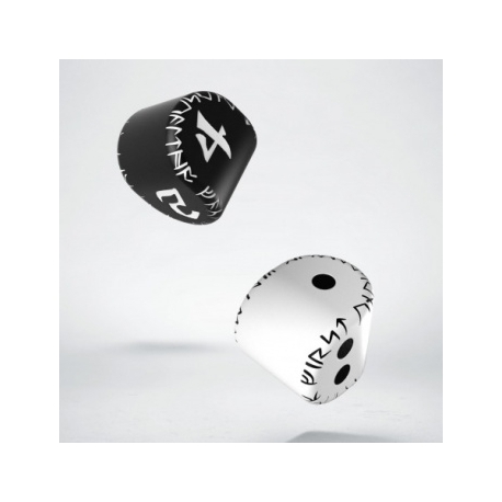 D2&D4 Runic Dice: 1x White&black D2 + 1x Black&white D4 (2)