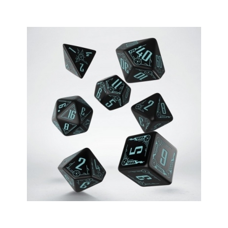 Galactic Black & blue Dice Set (7)