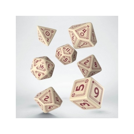 RuneQuest Beige & burgundy Dice Set (7)