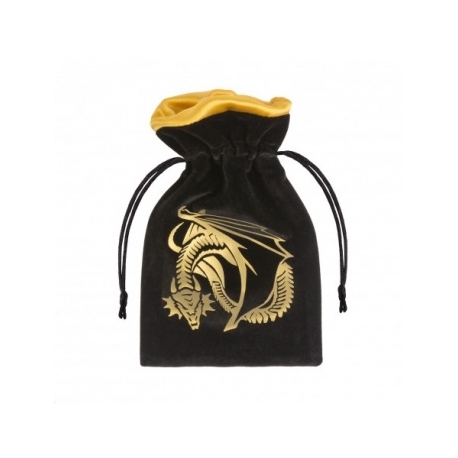 Dragon Black & golden Velour Dice Bag