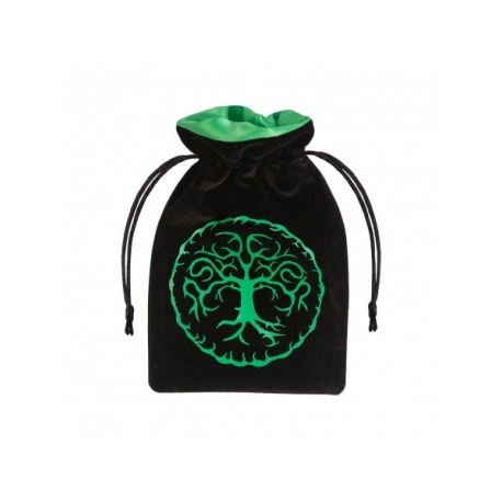 Forest Black & green Velour Dice Bag