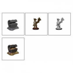 D&D Nolzur's Marvelous Miniatures - Bronze Dragon Wyrmling & Pile of Sea found Treasure (6 Units)