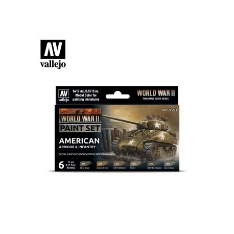 Vallejo WWII American Armour & Infantry Paint Set