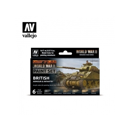 Vallejo WWII British Armour & Infantry Paint Set
