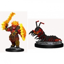 WizKids Wardlings Painted Miniatures: Fire Orc & Fire Centipede (6 Units)