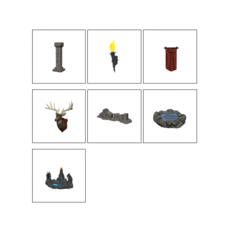 WizKids Deep Cuts Unpainted Miniatures - Pools & Pillars