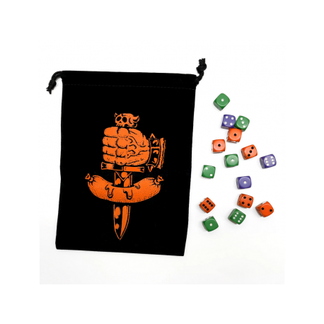 Dungeon Degenerates Dice Bag and Dice