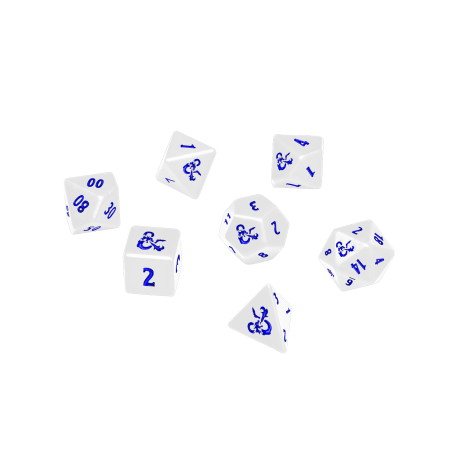 UP - Heavy Metal Icewind Dale 7 RPG Dice Set for Dungeons & Dragons: White