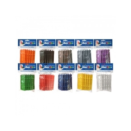 UberStax Universal Game Piece Holders Rainbow Display Box 10-Pack