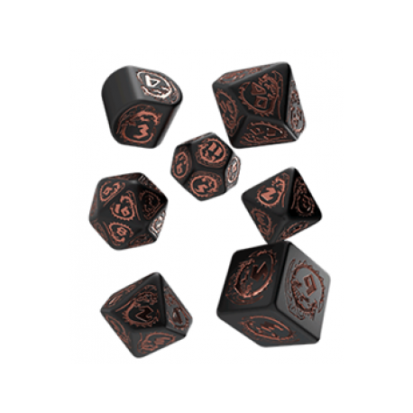 Dragons Modern Dice Set Black & copper (7)