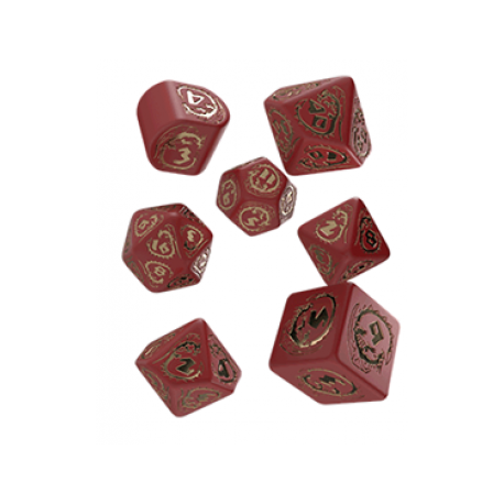 Dragons Modern Dice Set Red & gold (7)