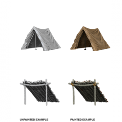 WizKids Deep Cuts Unpainted Miniatures - Tent & Lean-To (6 Units)