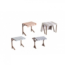 Ziterdes - Market stand (wooden parts for four stands) with Paper Tarpaulins