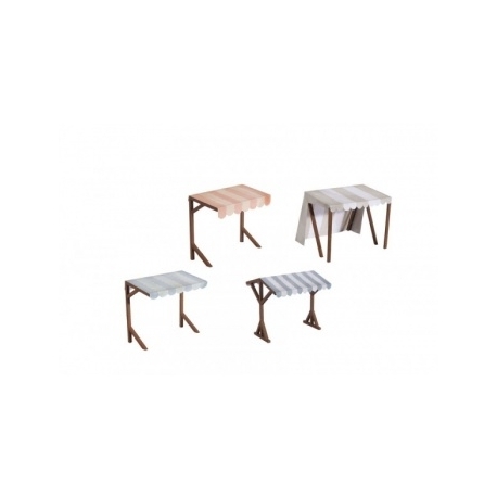 Ziterdes - Market stand (wooden parts for four stands) with Paper Tarpaulins