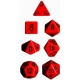 Chessex Opaque Polyhedral 7-Die Sets - Red w/black