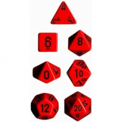 Chessex Opaque Polyhedral 7-Die Sets - Red w/black