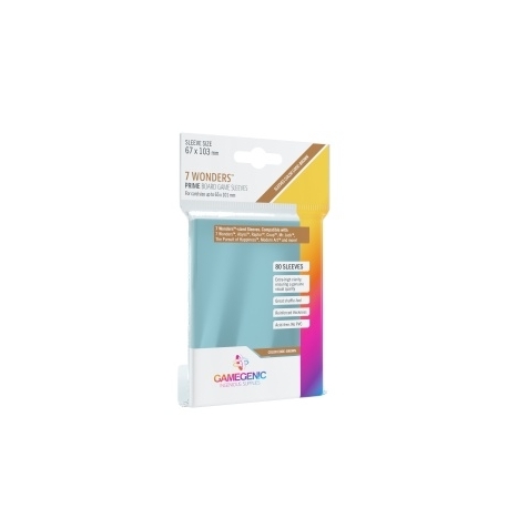 Gamegenic PRIME 7 Wonders Sleeves 67 x 103 mm - Clear (80 Sleeves)