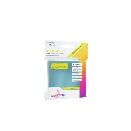 Gamegenic PRIME Big Square-Sized Sleeves 82 x 82 mm - Clear (50 Sleeves)