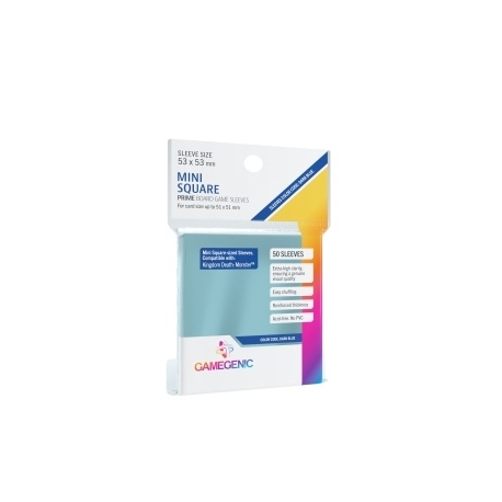 Gamegenic PRIME Mini Square-Sized Sleeves 53 x 53 mm - Clear (50 Sleeves)