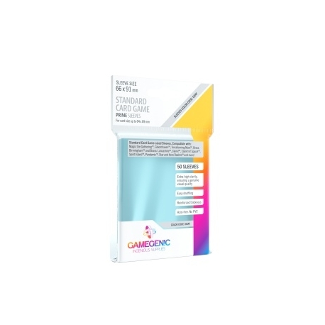 Gamegenic PRIME Standard Card Game Sleeves 66 x 91 mm - Clear (50 Sleeves)